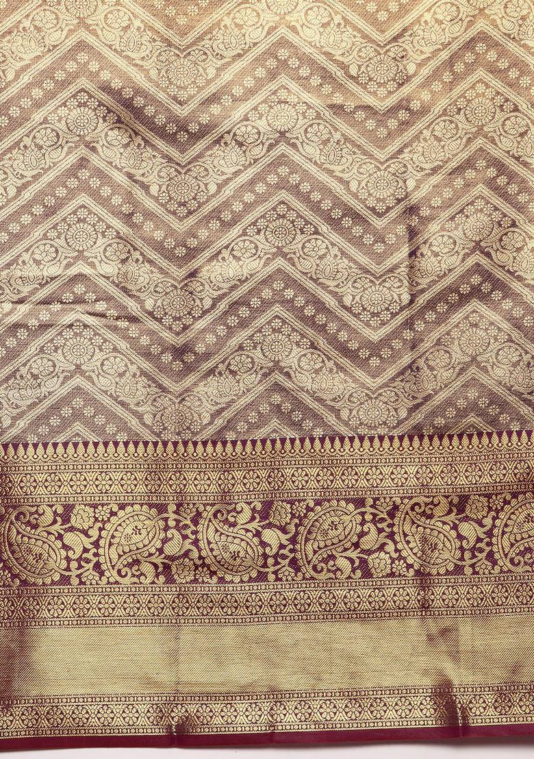 Purple Woven Design Brocade Saree