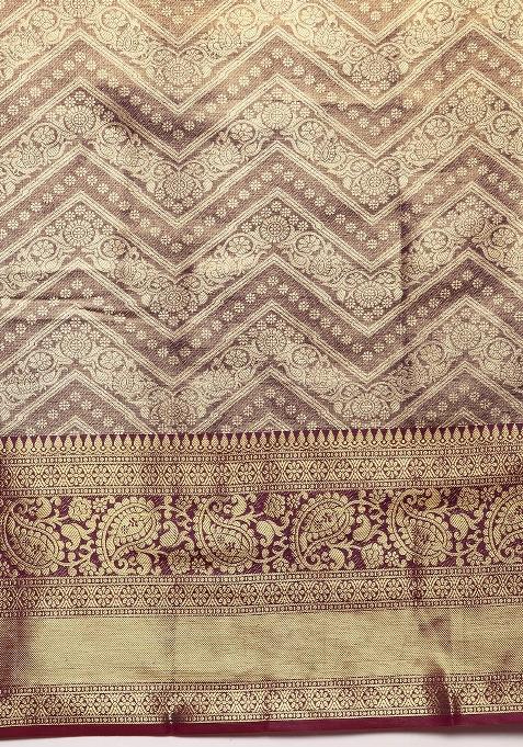 Purple Woven Design Brocade Saree