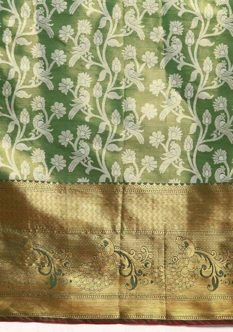 Green Woven Design Brocade Saree