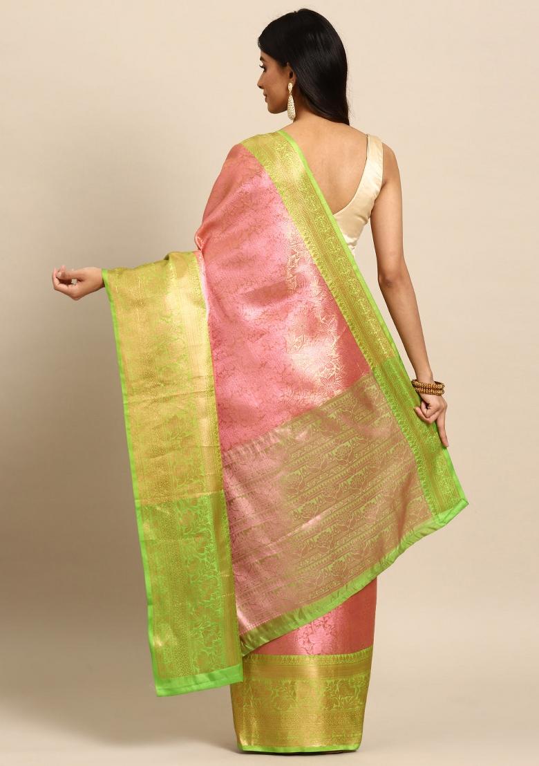 Pink Woven Design Tissue Silk Saree