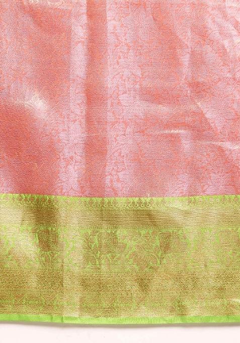 Pink Woven Design Tissue Silk Saree