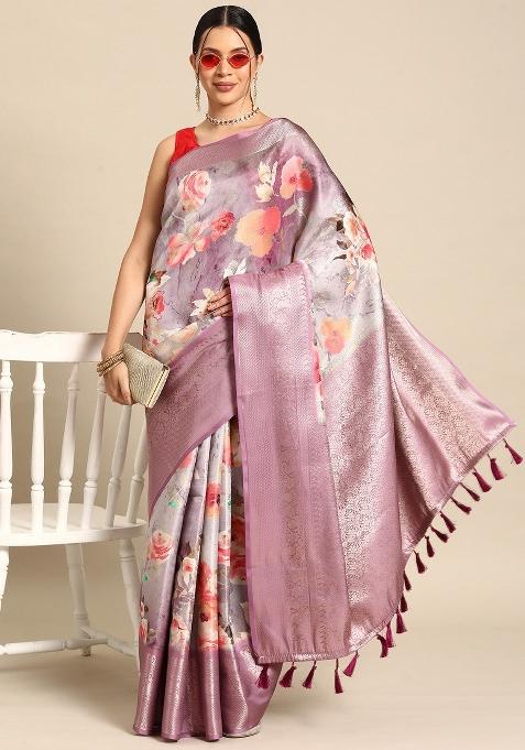 Multicolor Woven Design Art Silk Saree