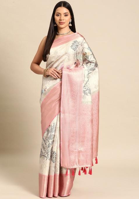 Multicolor Woven Design Art Silk Saree