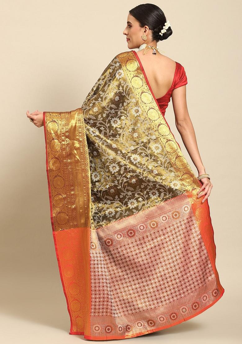 Black Woven Design Art Silk Saree