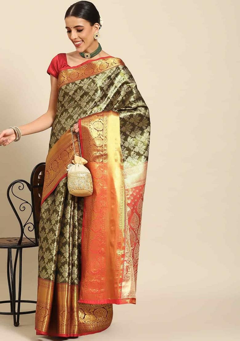 Black Woven Design Art Silk Saree