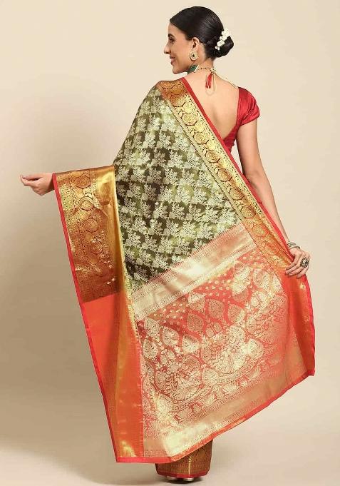 Black Woven Design Art Silk Saree