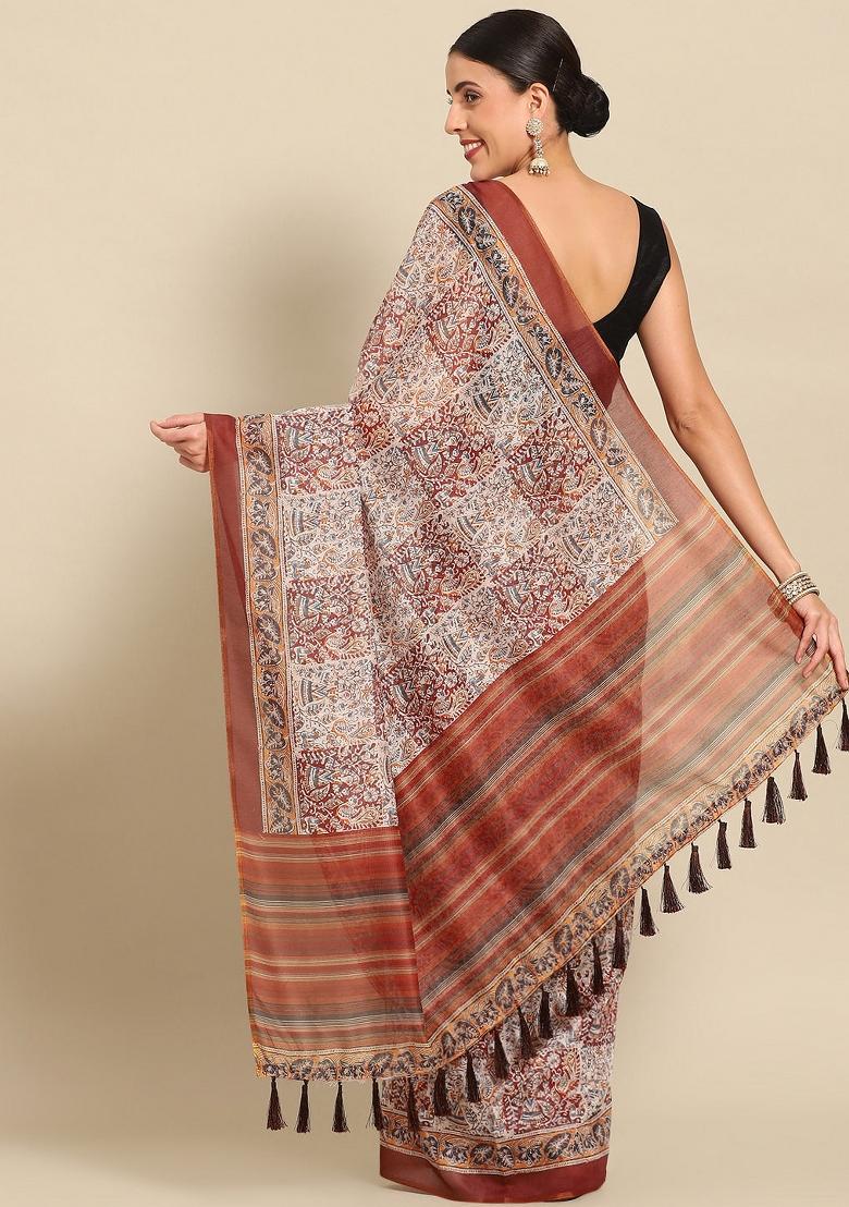 Multicolor Printed Pure Cotton Saree