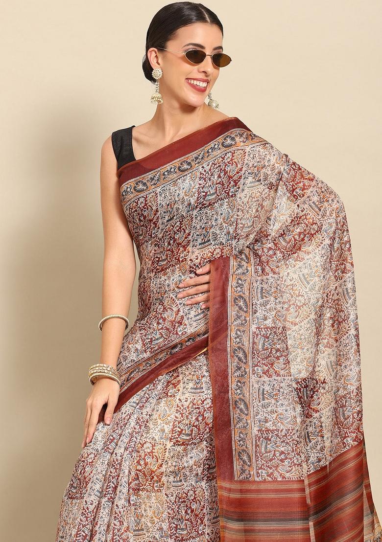 Multicolor Printed Pure Cotton Saree