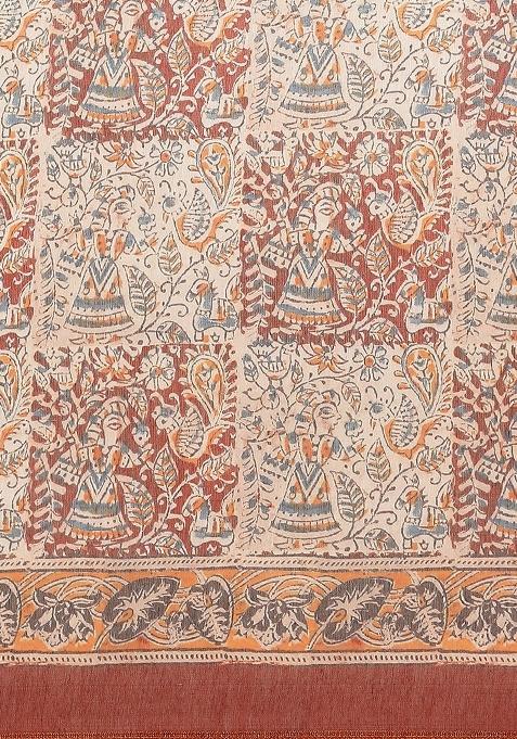 Multicolor Printed Pure Cotton Saree