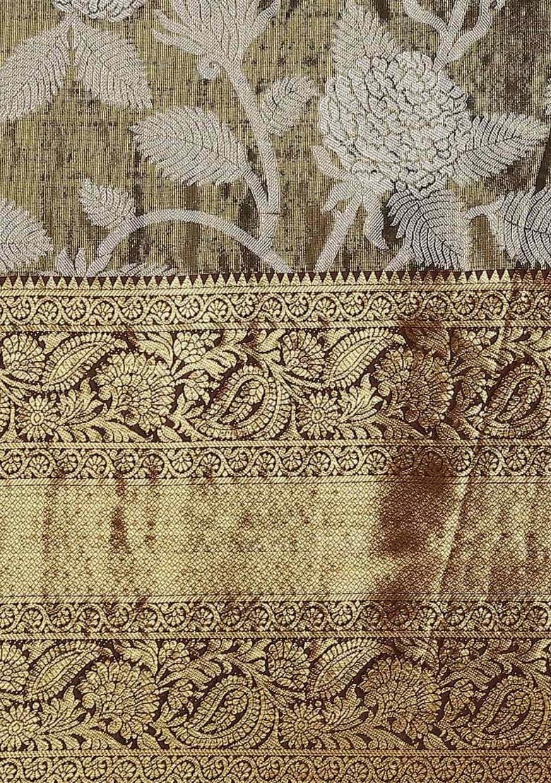 Black Embellished Pure Silk Saree