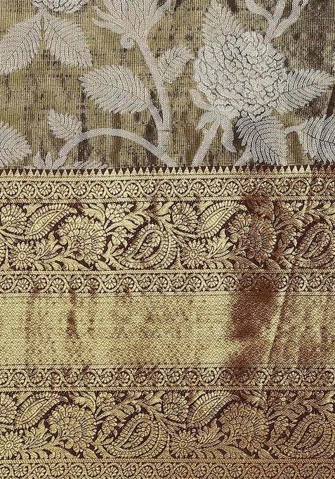 Black Embellished Pure Silk Saree