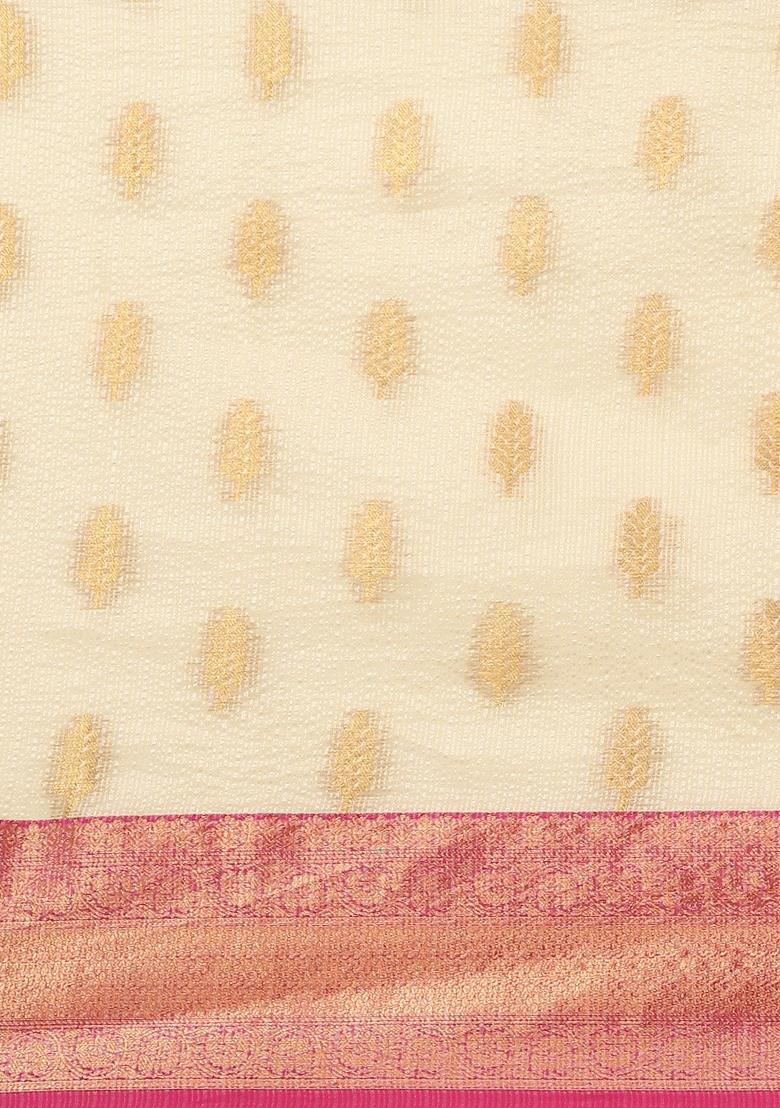 Yellow Woven Design Tissue Silk Saree