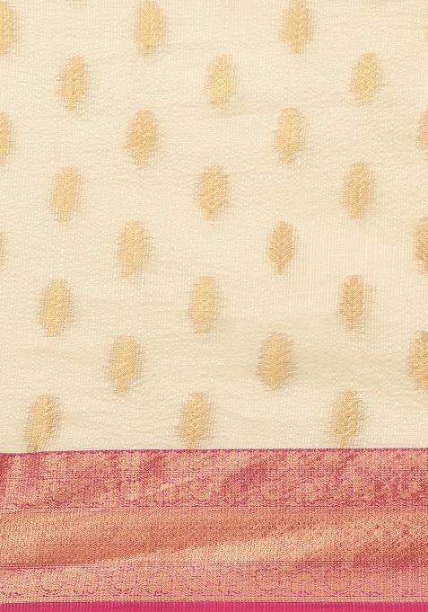 Yellow Woven Design Tissue Silk Saree