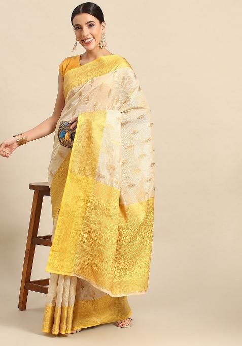 Pink Woven Design Tissue Silk Saree