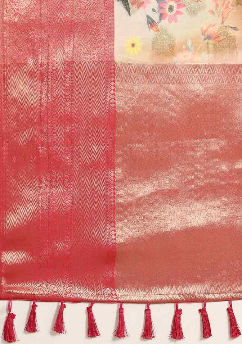 Multicolor Printed Chanderi Art Silk Saree