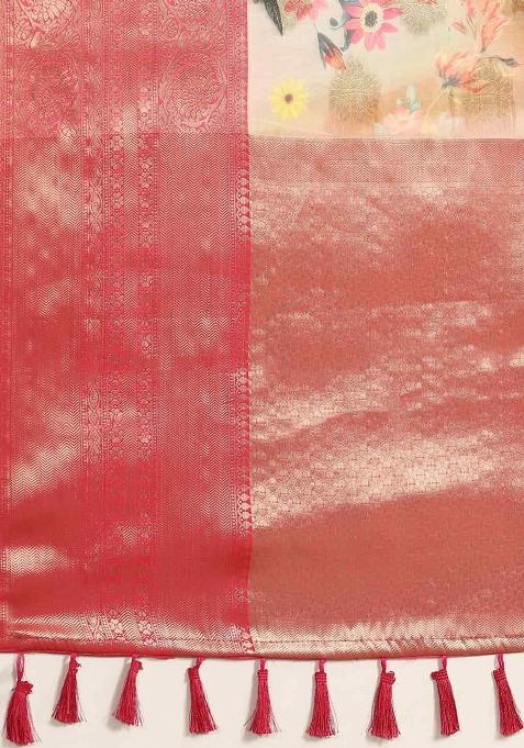 Multicolor Printed Chanderi Art Silk Saree