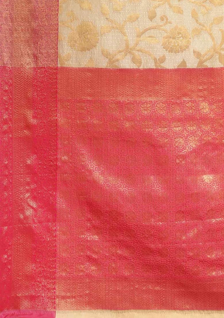 Pink Woven Design Tissue Silk Saree