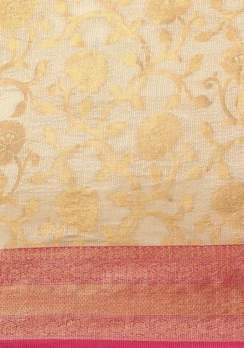 Pink Woven Design Tissue Silk Saree