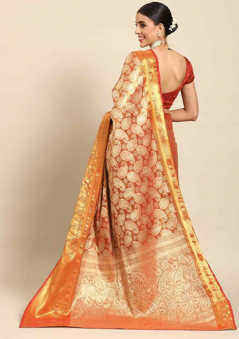 Yellow Woven Design Art Silk Saree