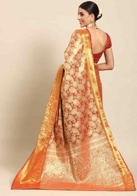 Yellow Woven Design Art Silk Saree