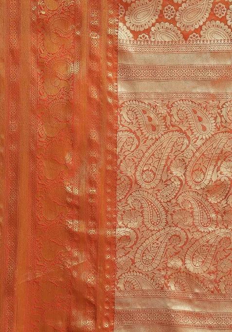 Yellow Woven Design Art Silk Saree