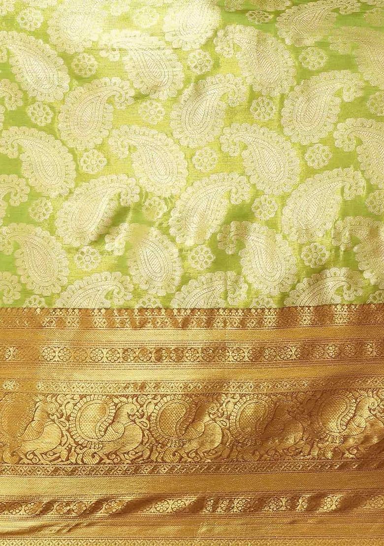 Green Woven Design Art Silk Saree