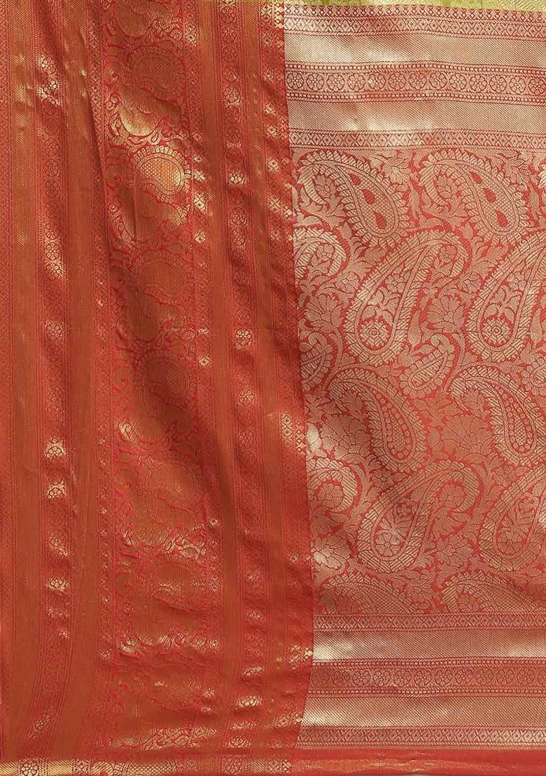 Green Woven Design Art Silk Saree