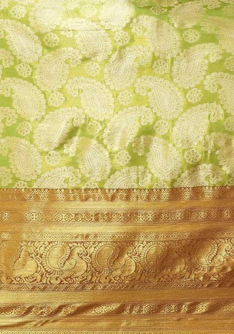 Green Woven Design Art Silk Saree