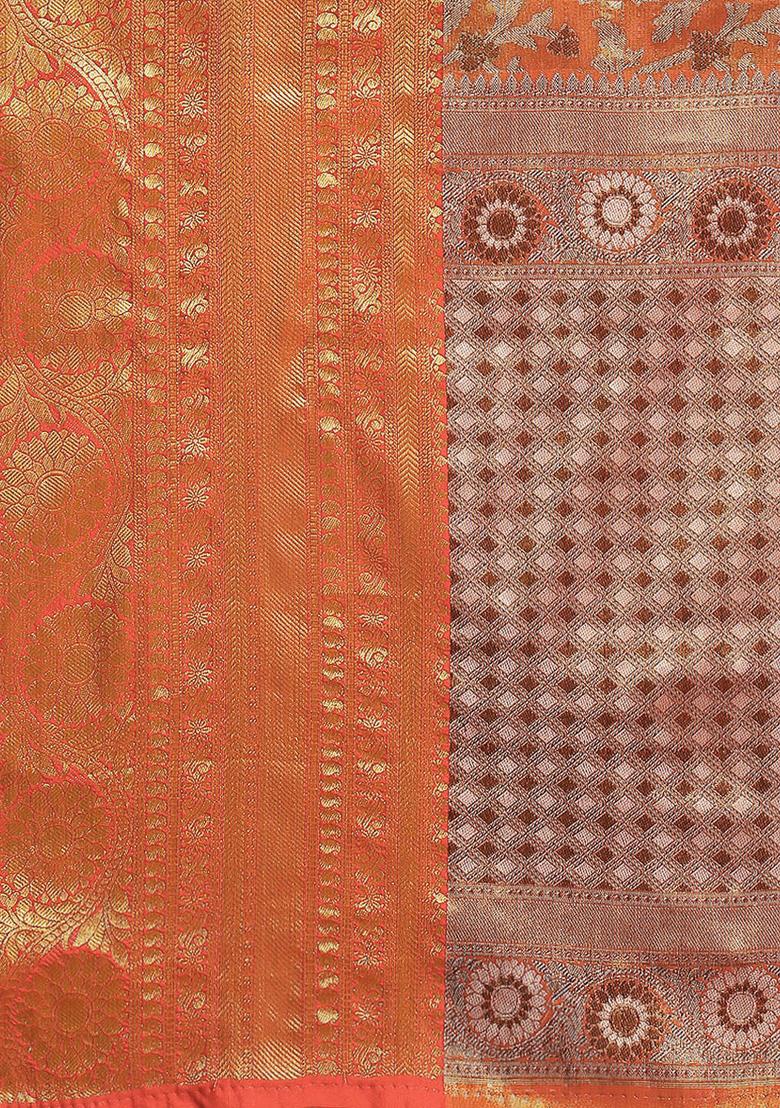 Red Woven Design Art Silk Saree