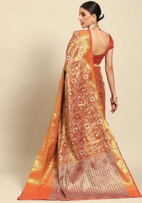 Red Woven Design Art Silk Saree