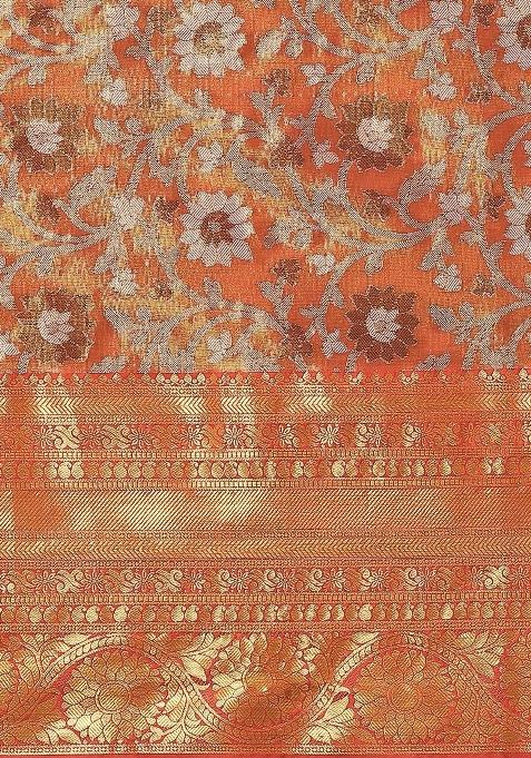 Red Woven Design Art Silk Saree