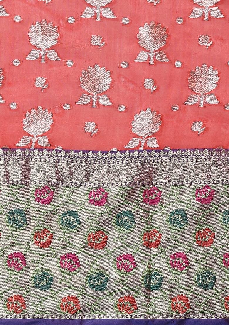 Red Woven Design Art Silk Saree