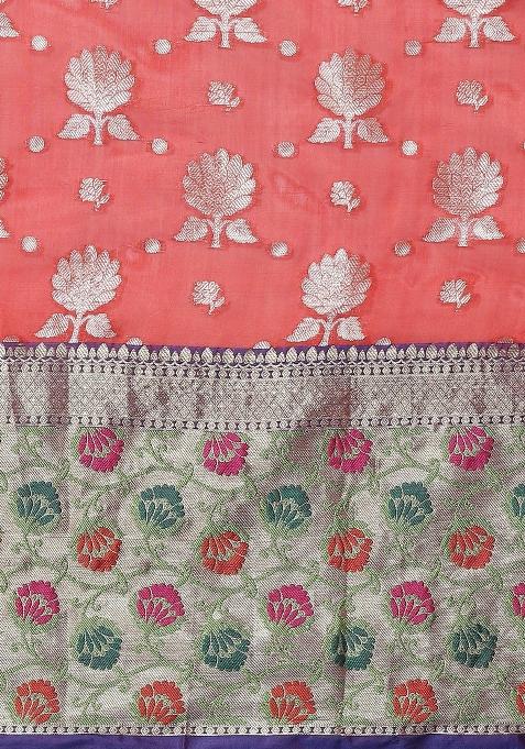 Red Woven Design Art Silk Saree