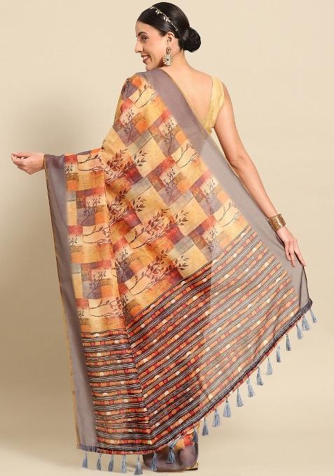 Multicolor Printed Pure Cotton Saree