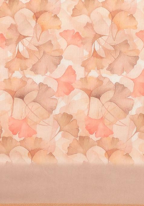 Beige Printed Pure Cotton Saree