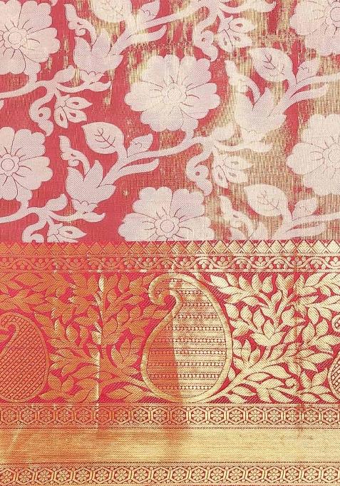 Pink Woven Design Tissue Silk Saree