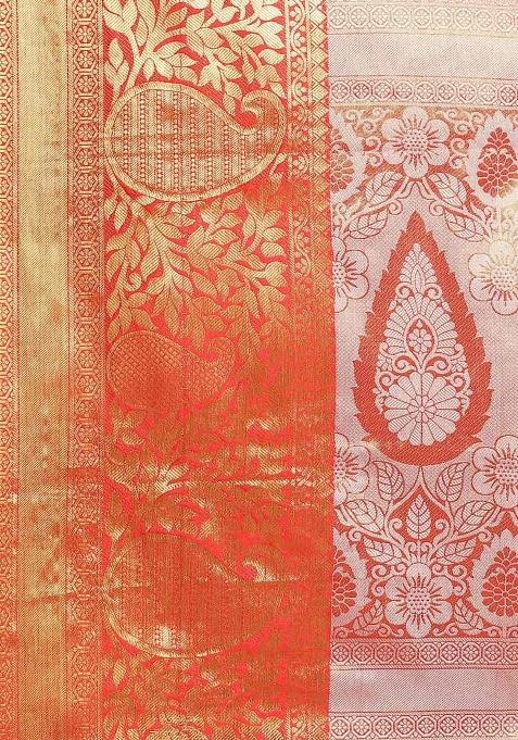 Pink Woven Design Tissue Silk Saree