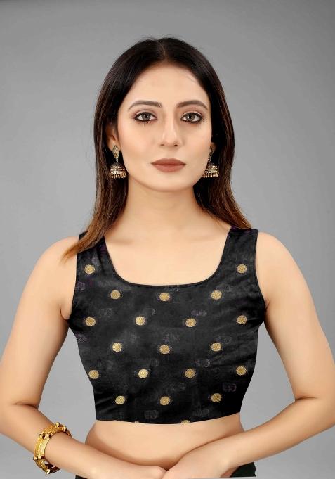 Black Woven Design Pure Silk Saree