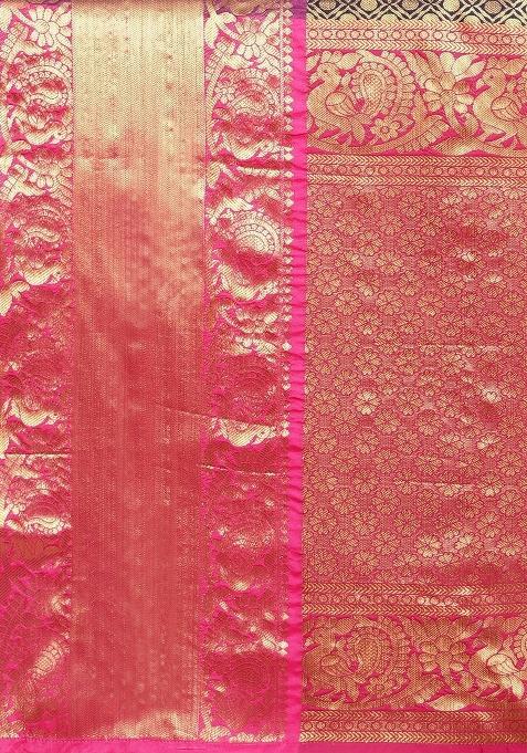 Navy Blue Woven Design Pure Silk Saree