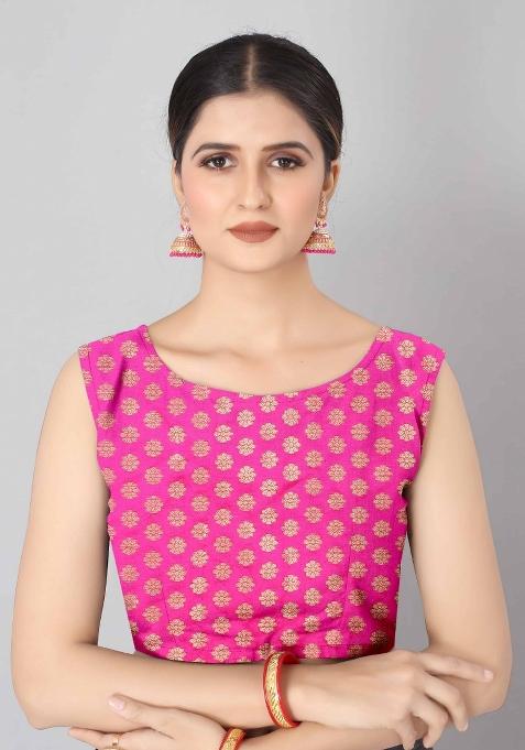 Navy Blue Woven Design Silk Blend Saree