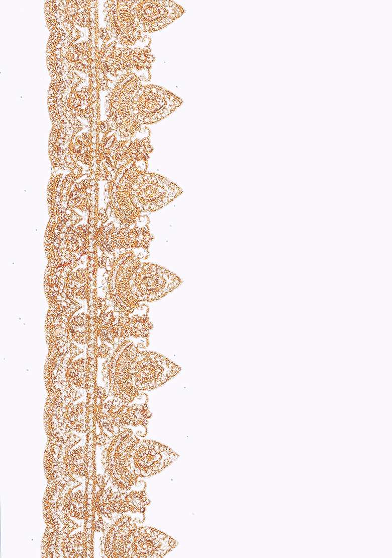 White Embroidered Georgette Saree Set for Diwali and Festive Wear - Indya