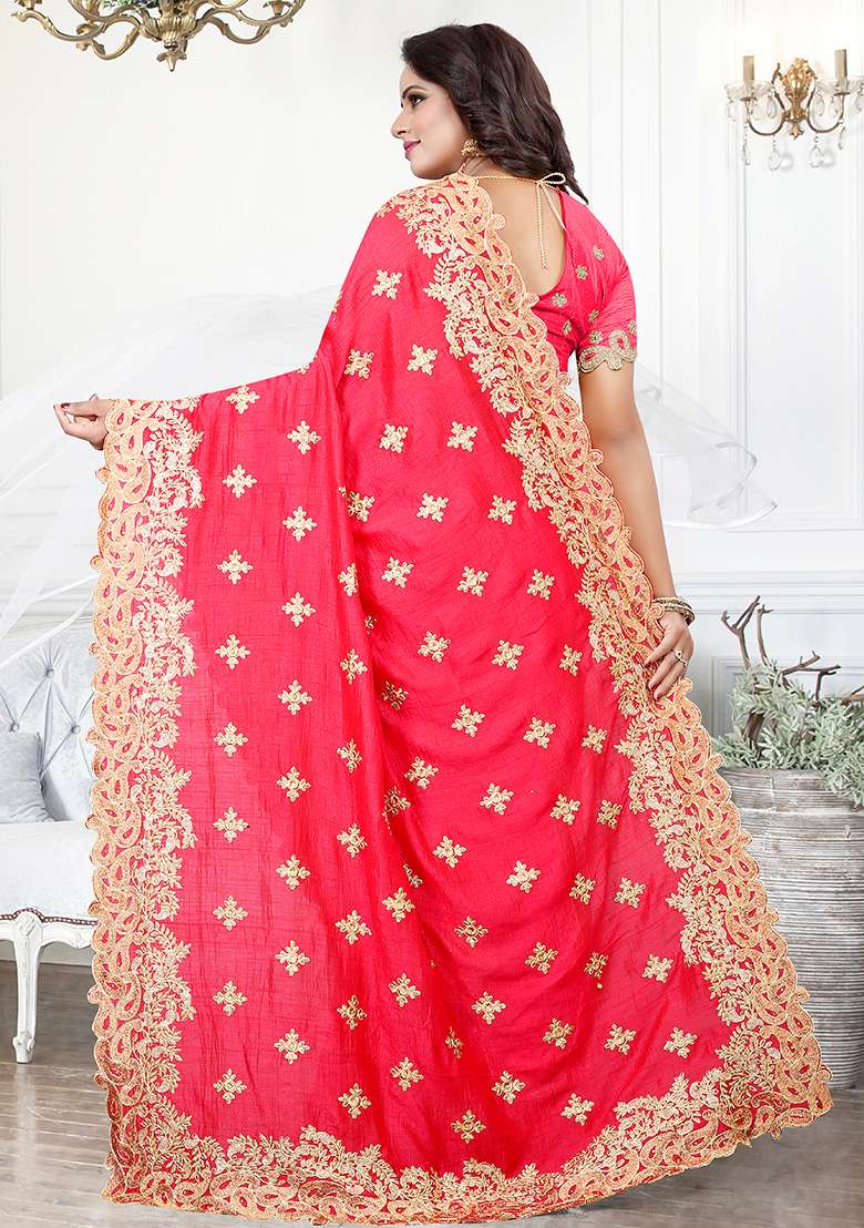 Gajari Blue Cherry Silk Blend Saree Set with Embroidered for Diwali | Wedding & Festive Wear - Indya