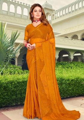 Mustrad Embroidered Simmer Silk Saree Set
