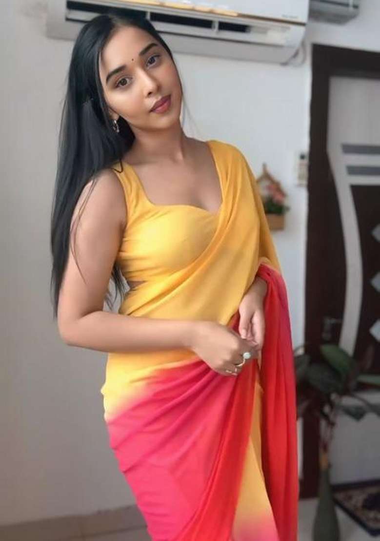 Yellow Pink Embroidered Georgette Saree Set - Indya