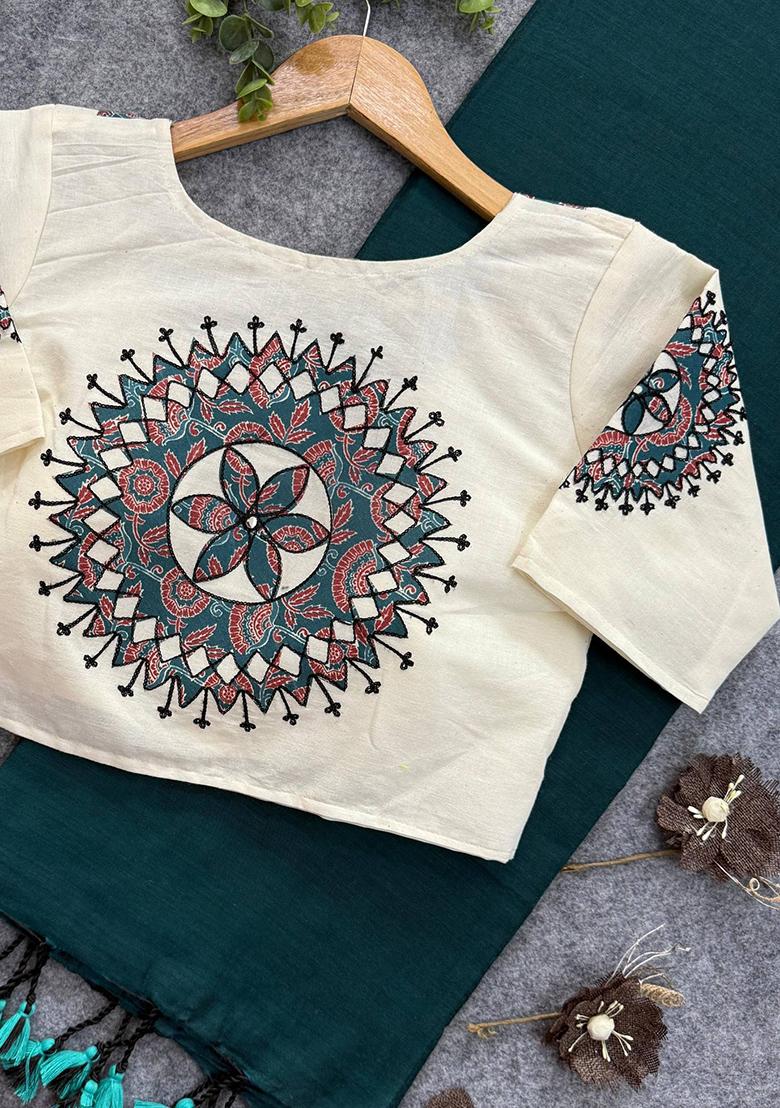 Rama Handloom Khadi Cotton Silk Saree Set - Indya