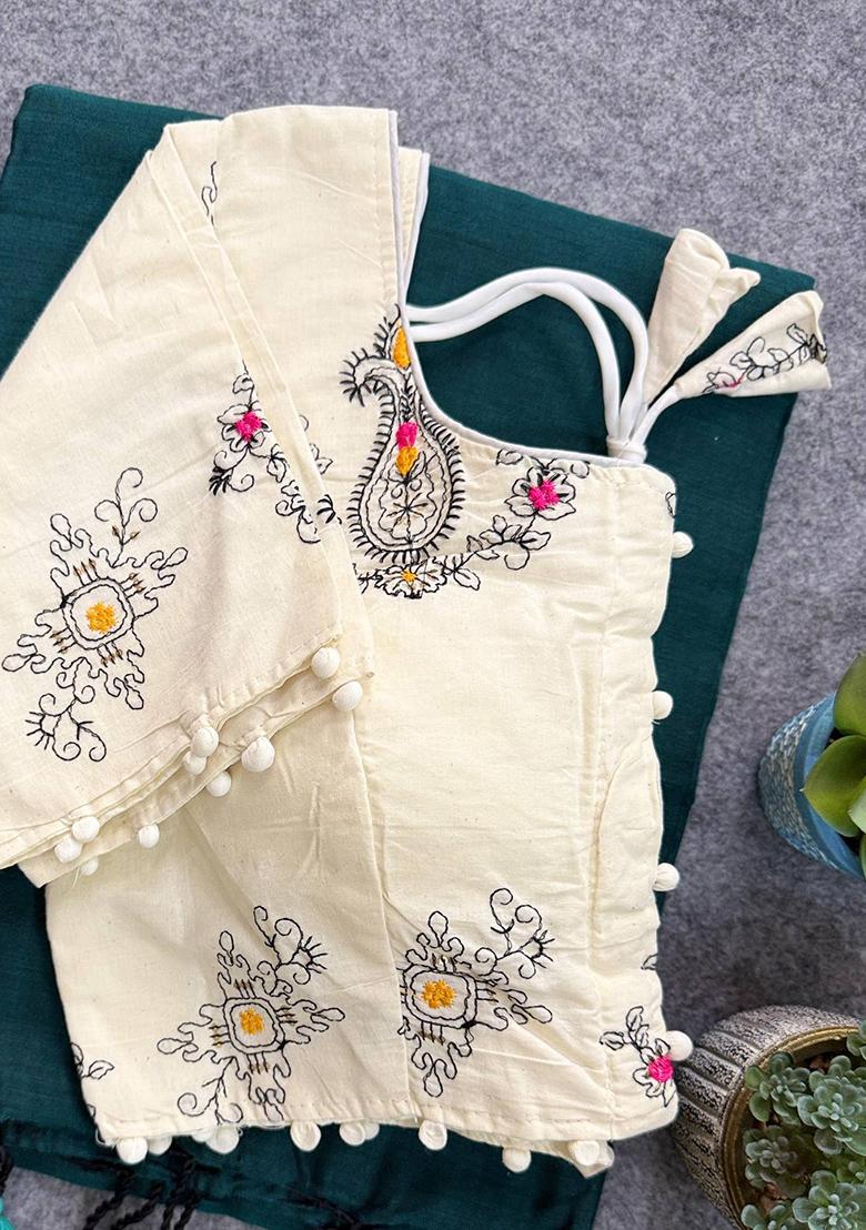 Rama Handloom Khadi Cotton Silk Saree Set - Indya