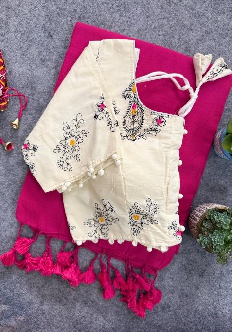 Rani Handloom Khadi Cotton Silk Saree Set