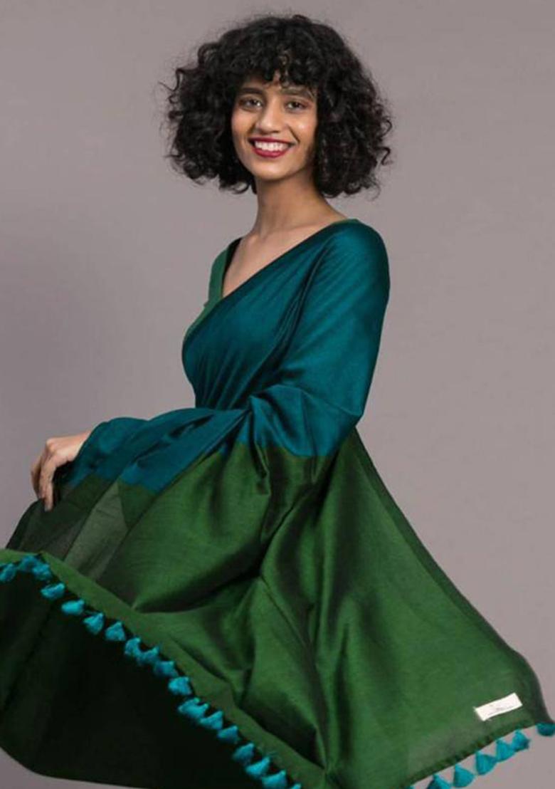 Rama Handloom Khadi Cotton Silk Saree Set - Indya