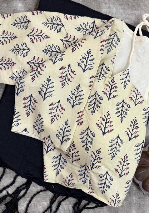 Black Handloom Khadi Cotton Silk Saree Set