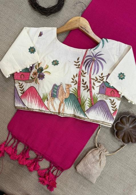 Rani Handloom Khadi Cotton Silk Saree Set